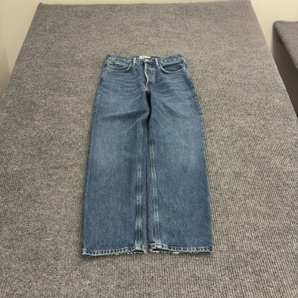 AGOLDE Jeans Womens 26 Blue Organic Cotton 90s Crop High Rise Straight Casual